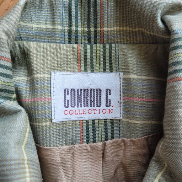 Conrad C Collection Plaid Bomber Jacket Collar SZ 12 Preppy Tennis Prep - Picture 3 of 16